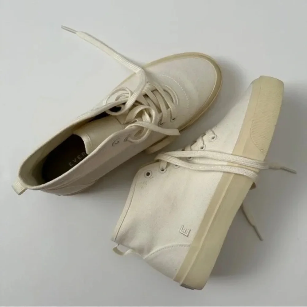 Everlane Off White High-Top Canvas Sneakers 6W / 4M Unisex